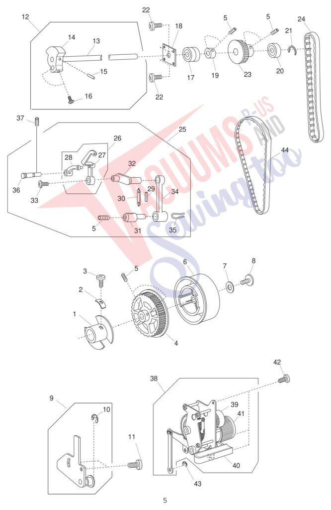Janome 1600P-DBX exploded schematic diagram (page 6)
