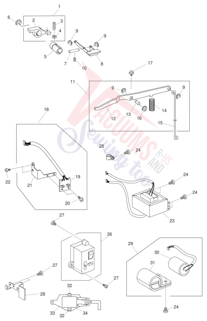 Janome 1600P-DBX exploded schematic diagram (page 10)