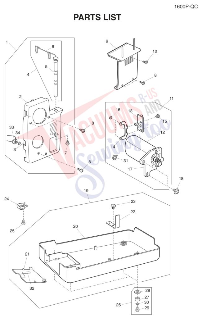 Janome 1600P-QC exploded schematic diagram (page 7)