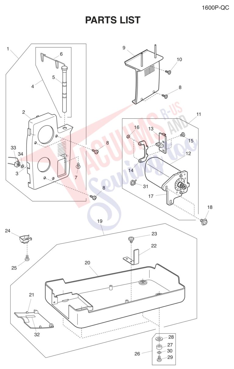 Janome 1600P-QC schematic page 7 preview