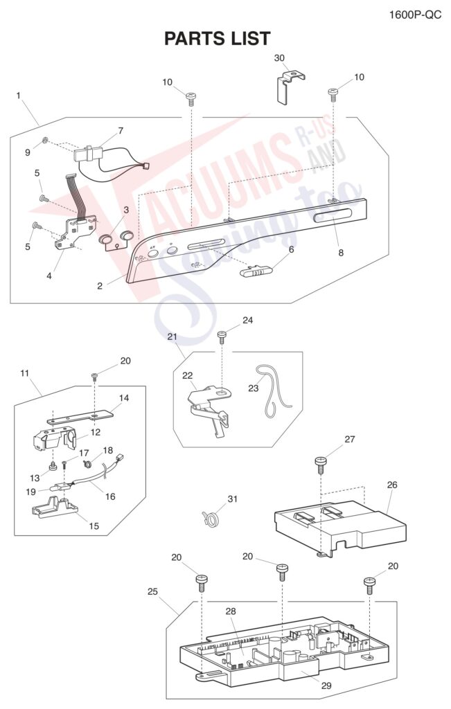 Janome 1600P-QC exploded schematic diagram (page 8)