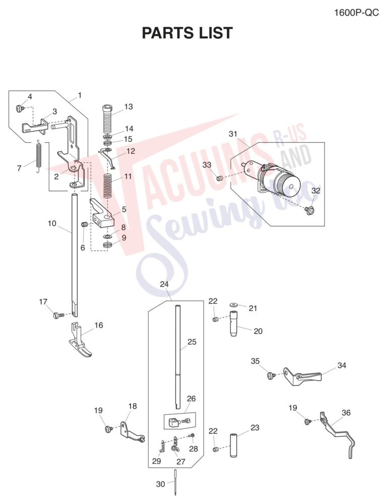 Janome 1600P-QC schematic page 9 preview