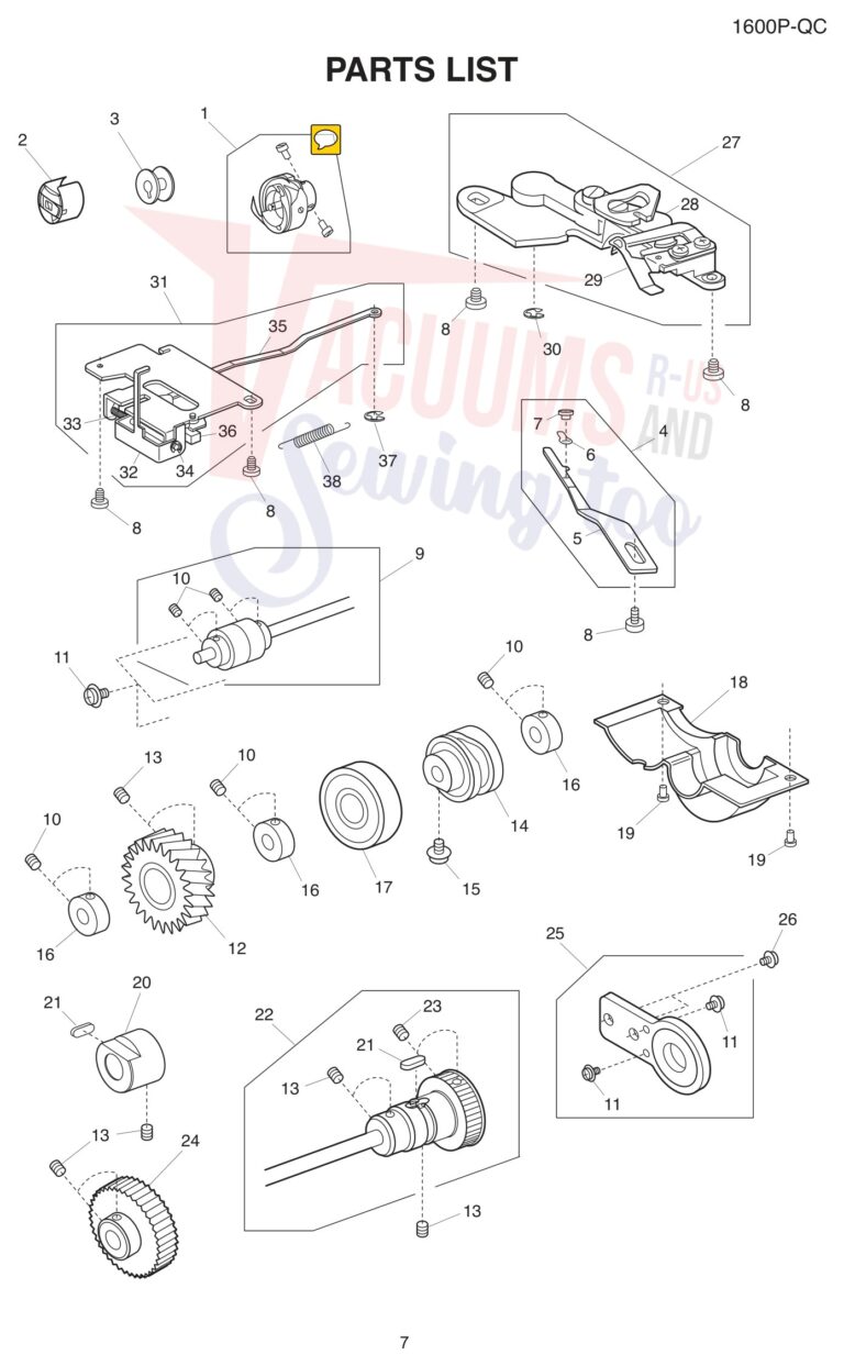 Janome 1600P-QC schematic page 12 preview