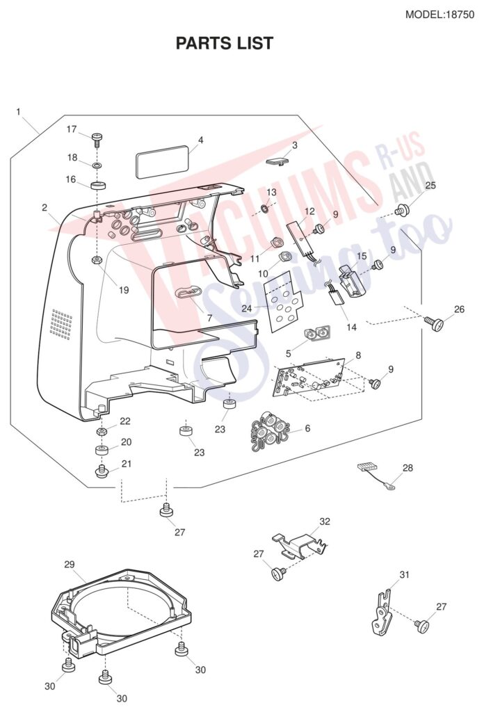 Janome 18750 exploded schematic diagram (page 6)