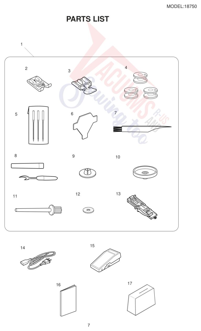 Janome 18750 schematic page 7 preview