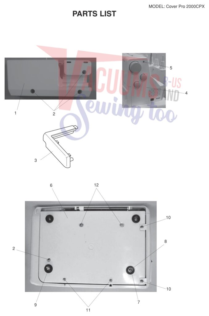 Janome 2000CPX exploded schematic diagram (page 2)