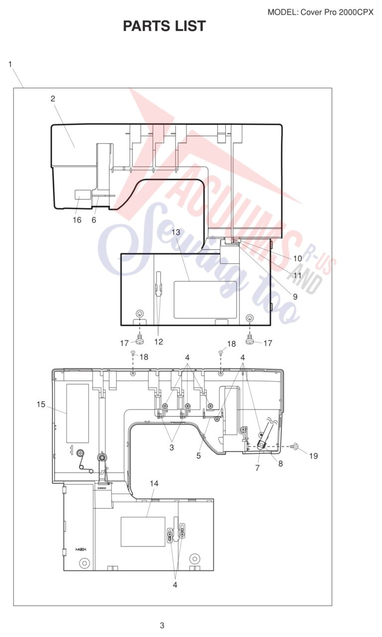 Janome 2000CPX schematic page 3 preview
