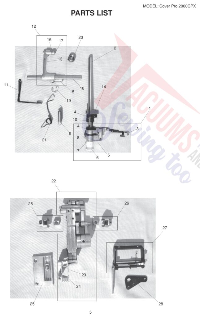Janome 2000CPX exploded schematic diagram (page 5)