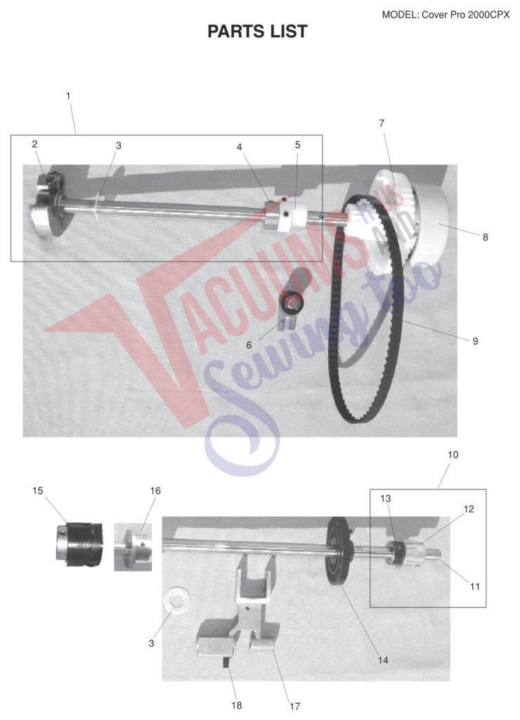 Janome 2000CPX exploded schematic diagram (page 7)