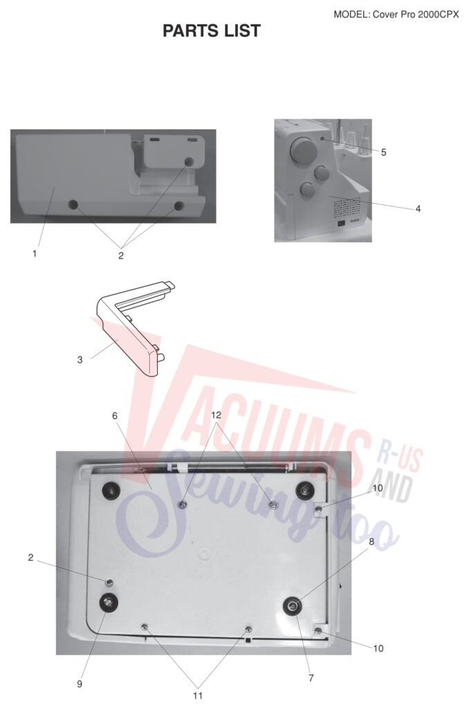 Janome 2000CPX V2 exploded schematic diagram (page 2)