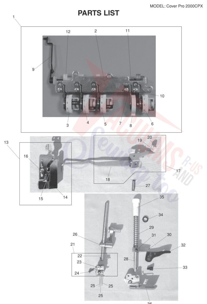 Janome 2000CPX V2 exploded schematic diagram (page 4)