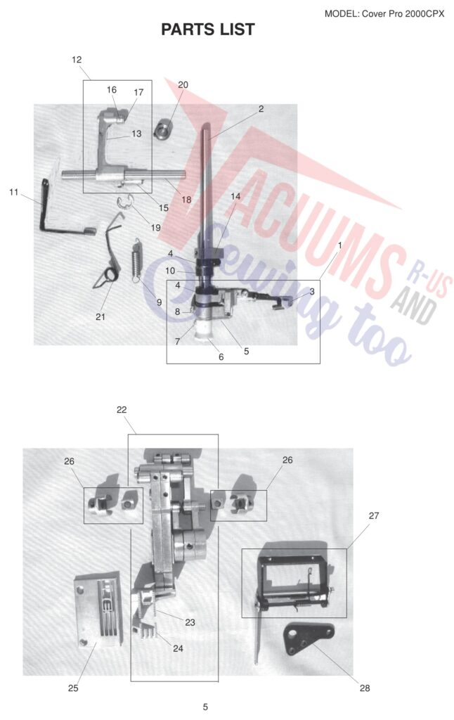 Janome 2000CPX V2 exploded schematic diagram (page 5)