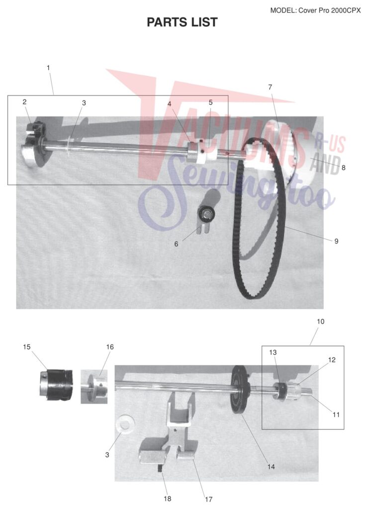 Janome 2000CPX V2 exploded schematic diagram (page 7)