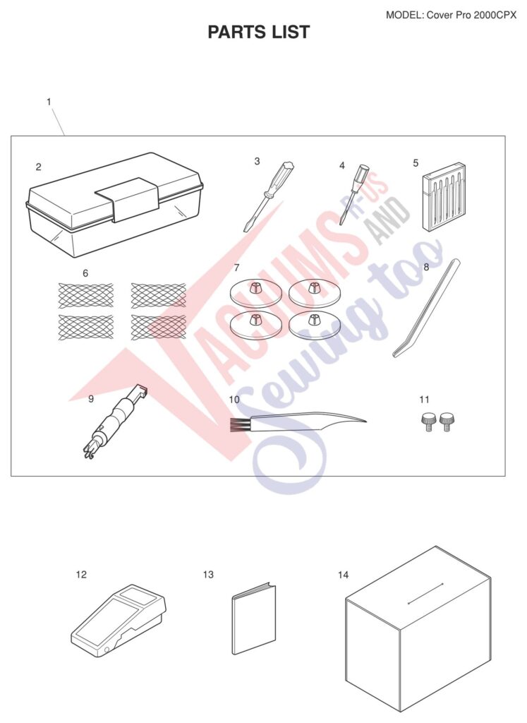 Janome 2000CPX V2 exploded schematic diagram (page 9)