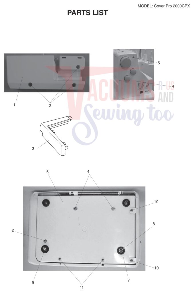 Janome 2000CPX V3 exploded schematic diagram (page 2)