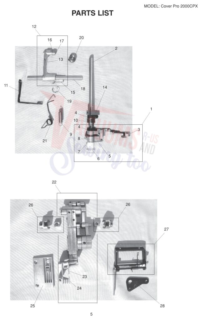 Janome 2000CPX V3 exploded schematic diagram (page 5)