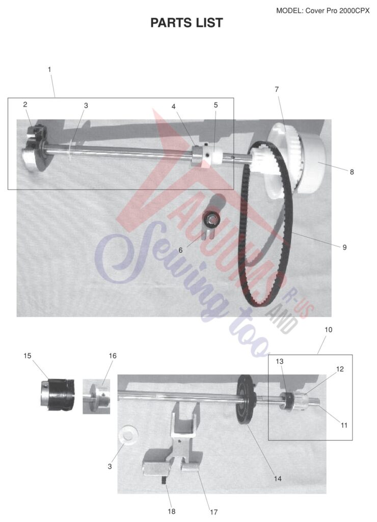 Janome 2000CPX V3 exploded schematic diagram (page 7)