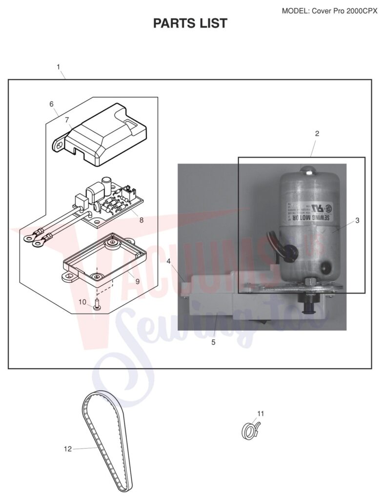 Janome 2000CPX V3 exploded schematic diagram (page 8)