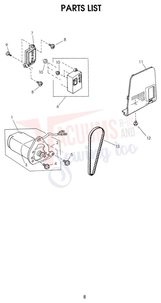 Bissell 2003 exploded schematic diagram (page 8)