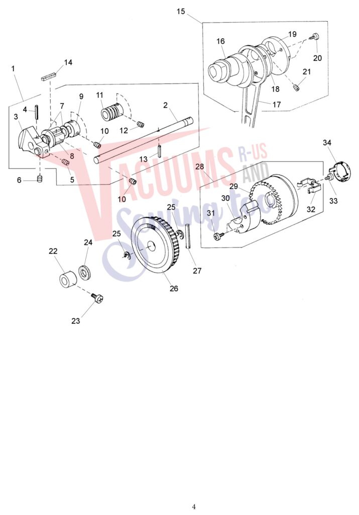 Janome 2018S exploded schematic diagram (page 4)