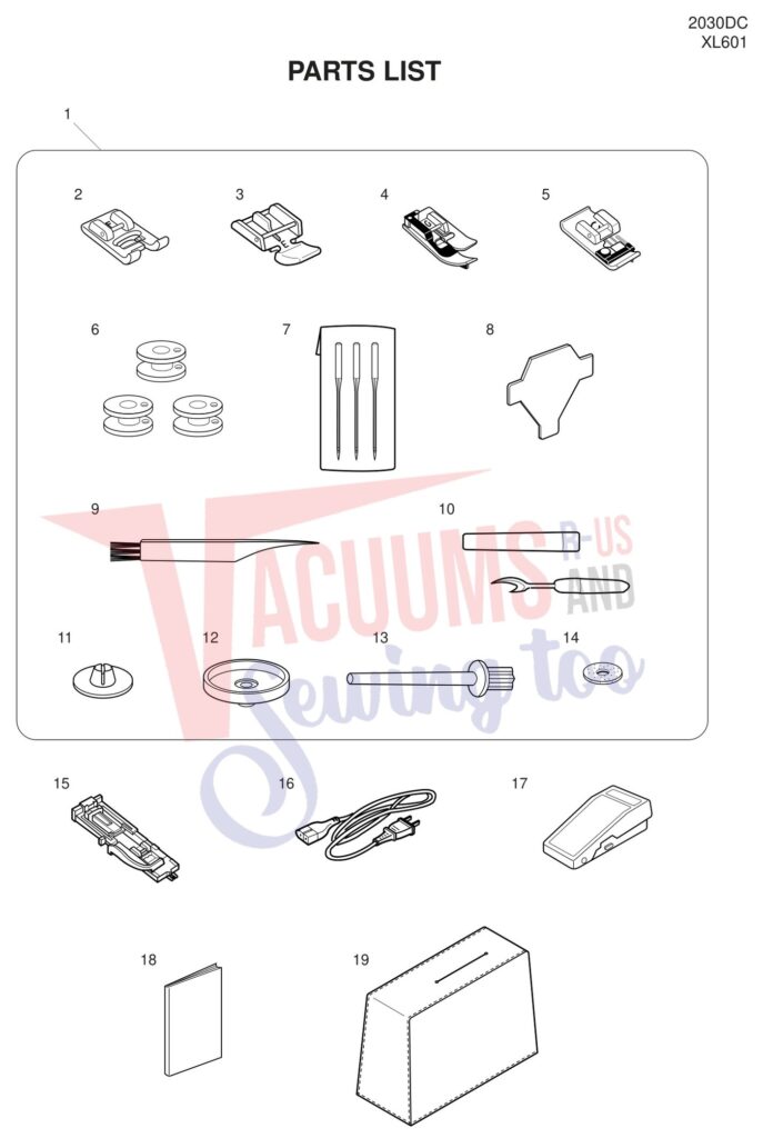 Janome 2030DC exploded schematic diagram (page 7)