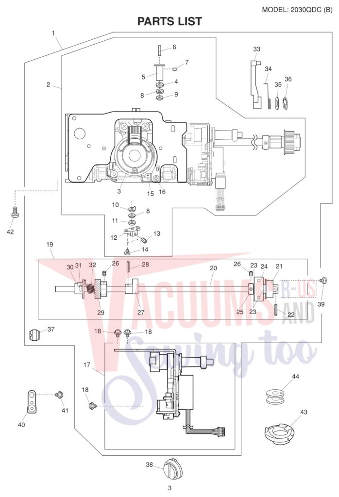 Janome 2030QDC-B exploded schematic diagram (page 3)