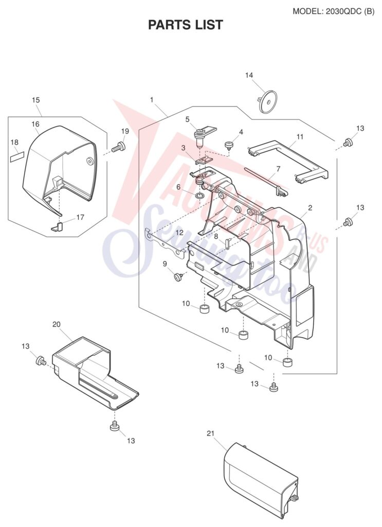 Janome 2030QDC-B exploded schematic diagram (page 5)
