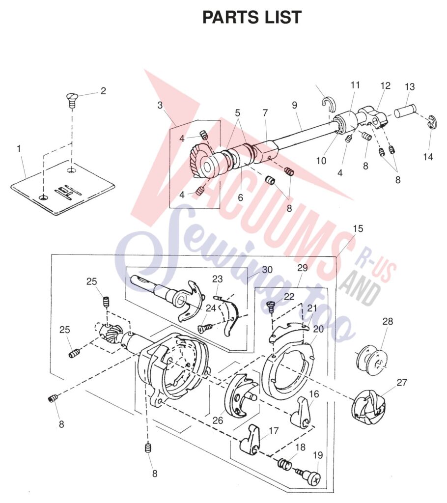 Janome 2039SN exploded schematic diagram (page 6)