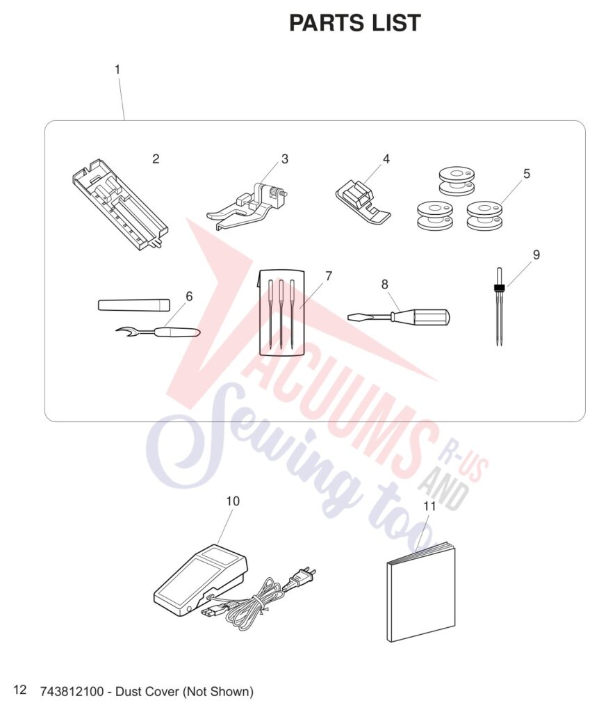 Janome 2039SN exploded schematic diagram (page 9)