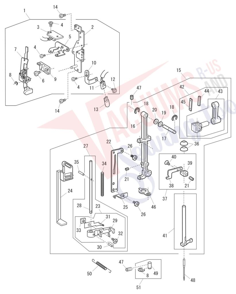 Janome 2040 exploded schematic diagram (page 2)