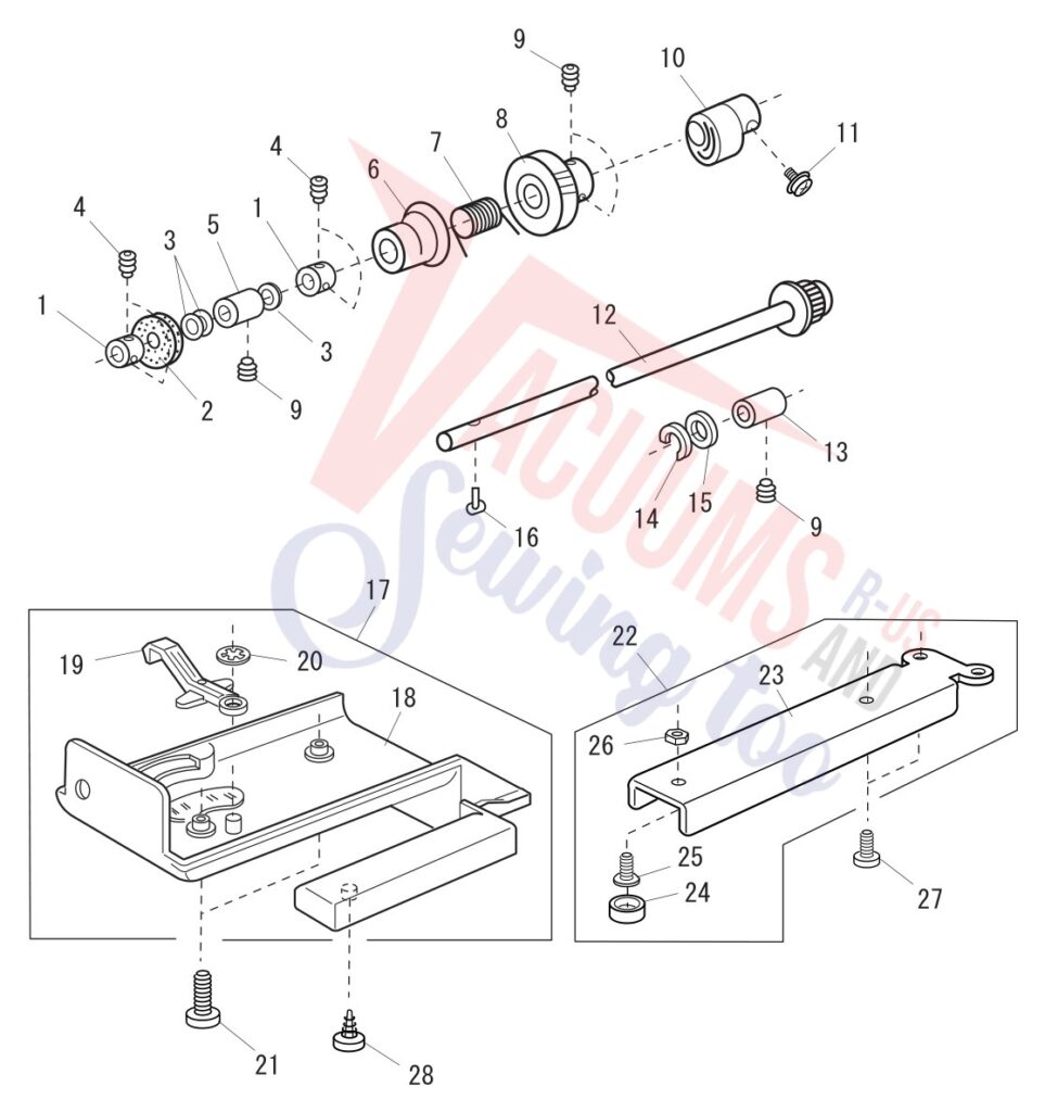 Janome 2040 exploded schematic diagram (page 5)