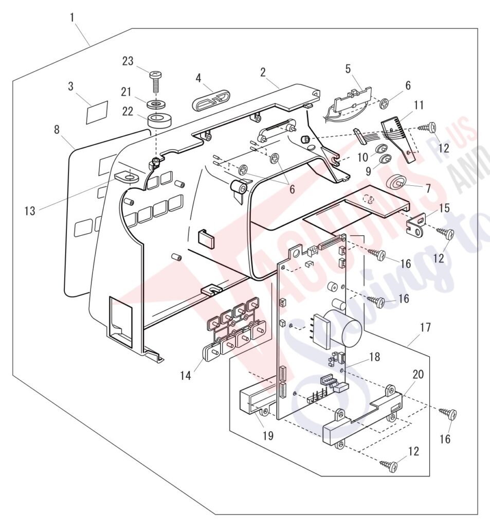 Janome 2040 exploded schematic diagram (page 6)