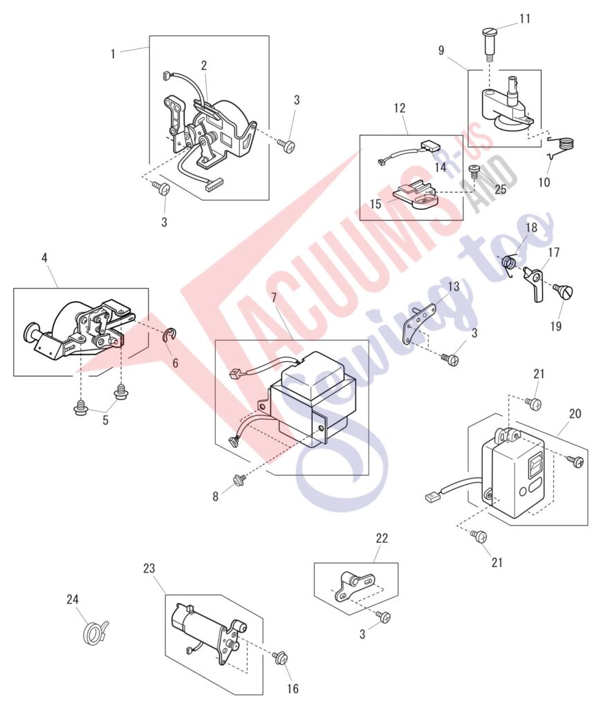 Janome 2040 exploded schematic diagram (page 8)