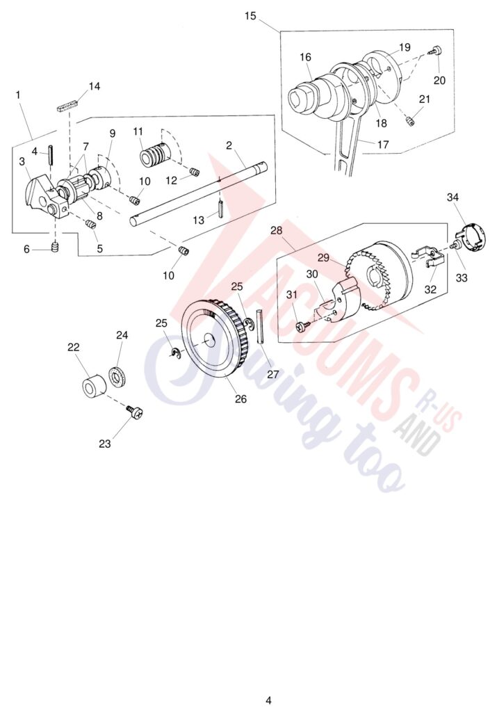 Janome 2041LX exploded schematic diagram (page 4)