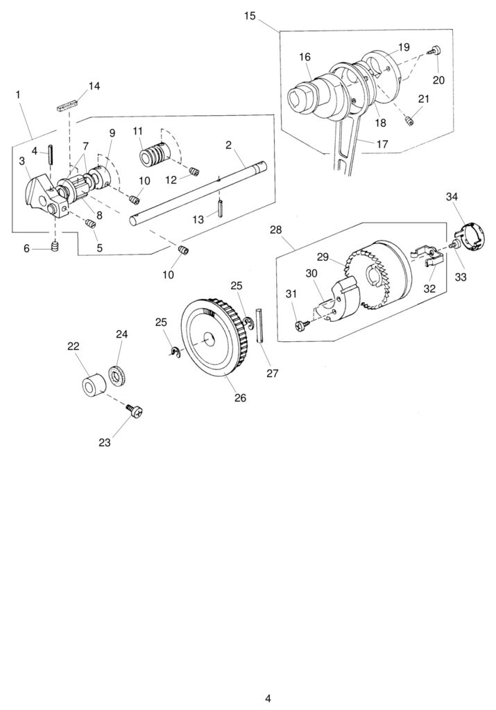 Janome 2041NX exploded schematic diagram (page 4)