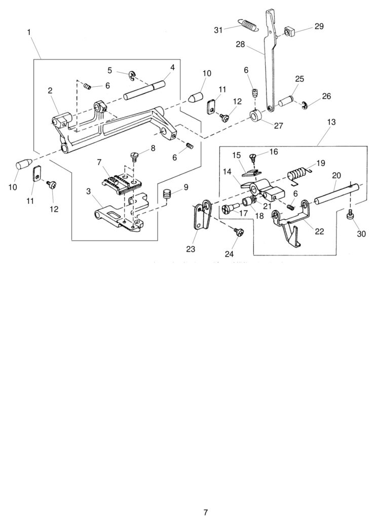 Janome 2041NX exploded schematic diagram (page 7)