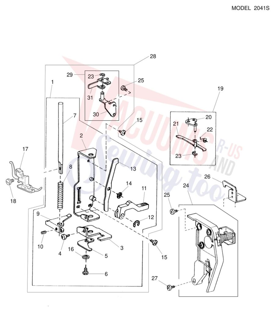 Janome 2041S exploded schematic diagram (page 2)