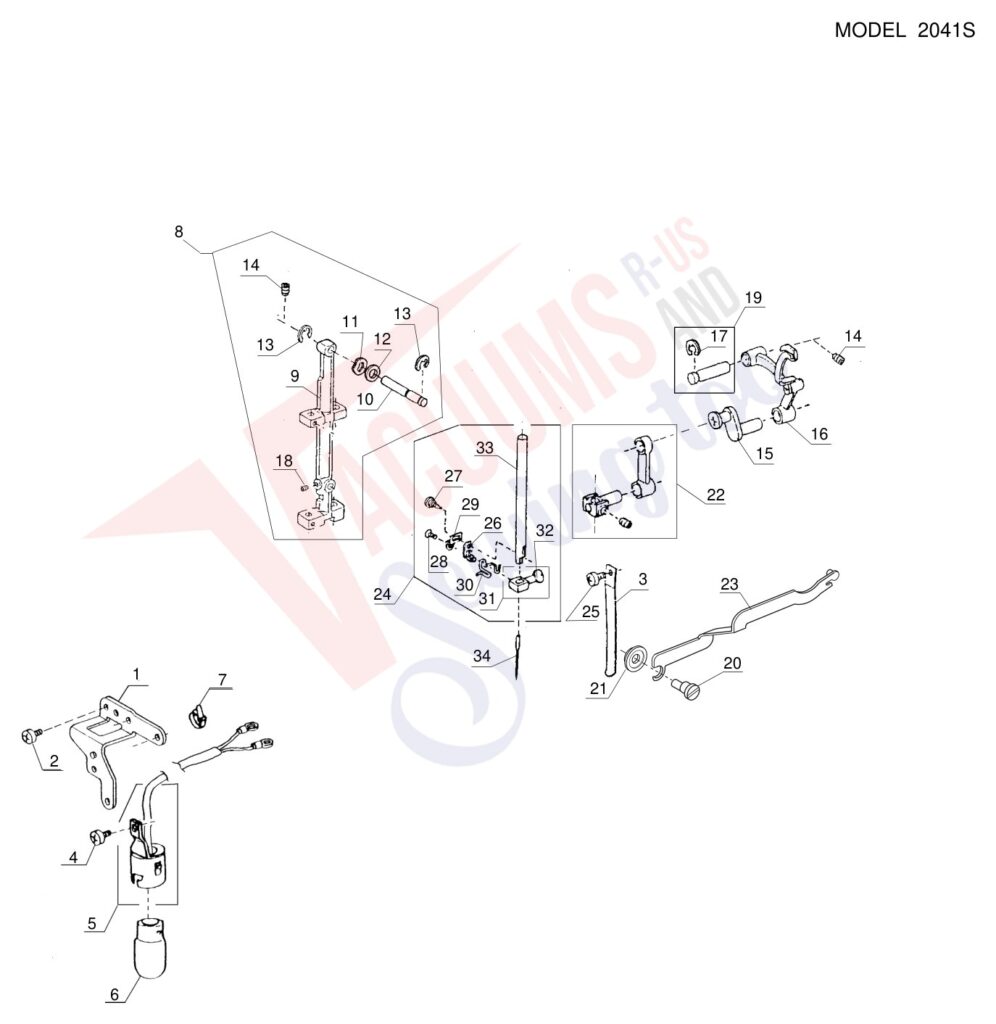 Janome 2041S exploded schematic diagram (page 3)