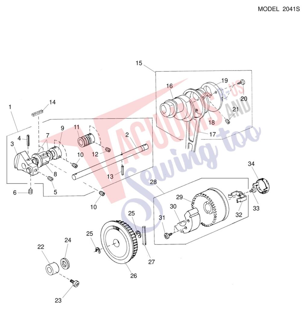 Janome 2041S exploded schematic diagram (page 4)