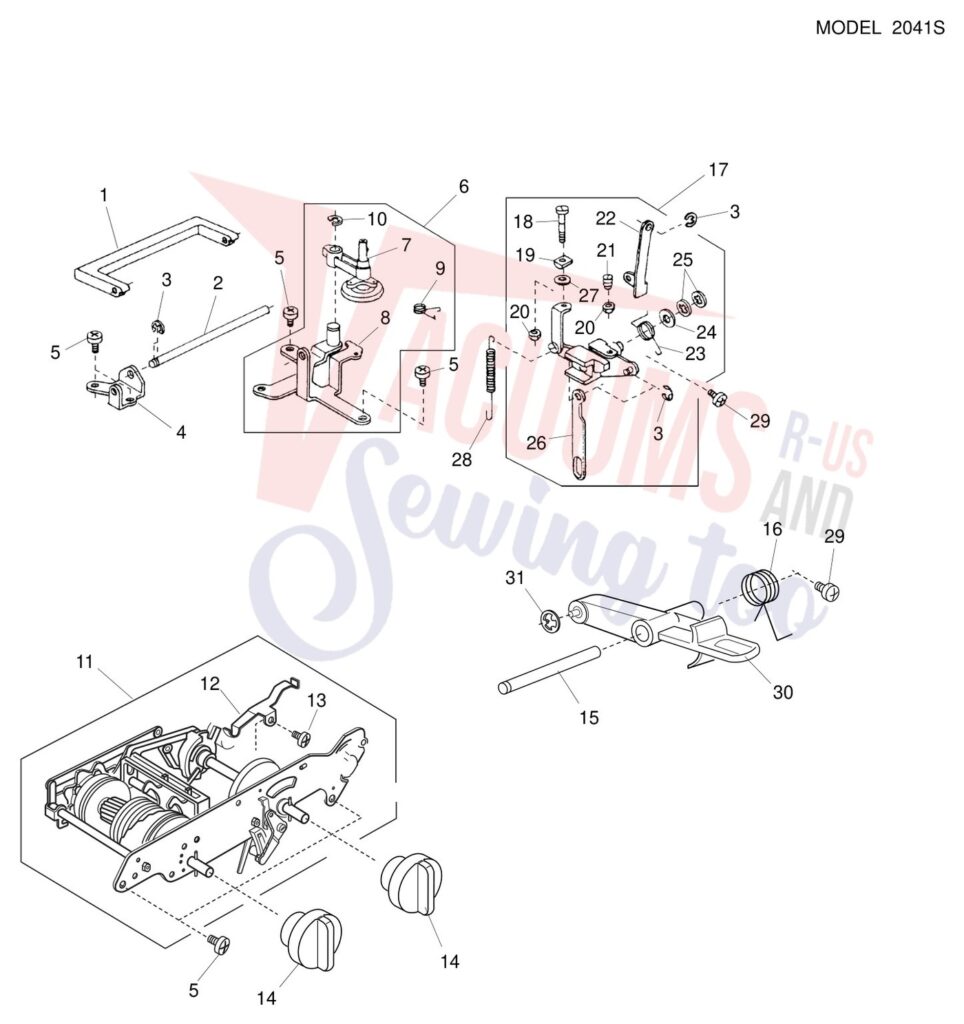 Janome 2041S exploded schematic diagram (page 5)