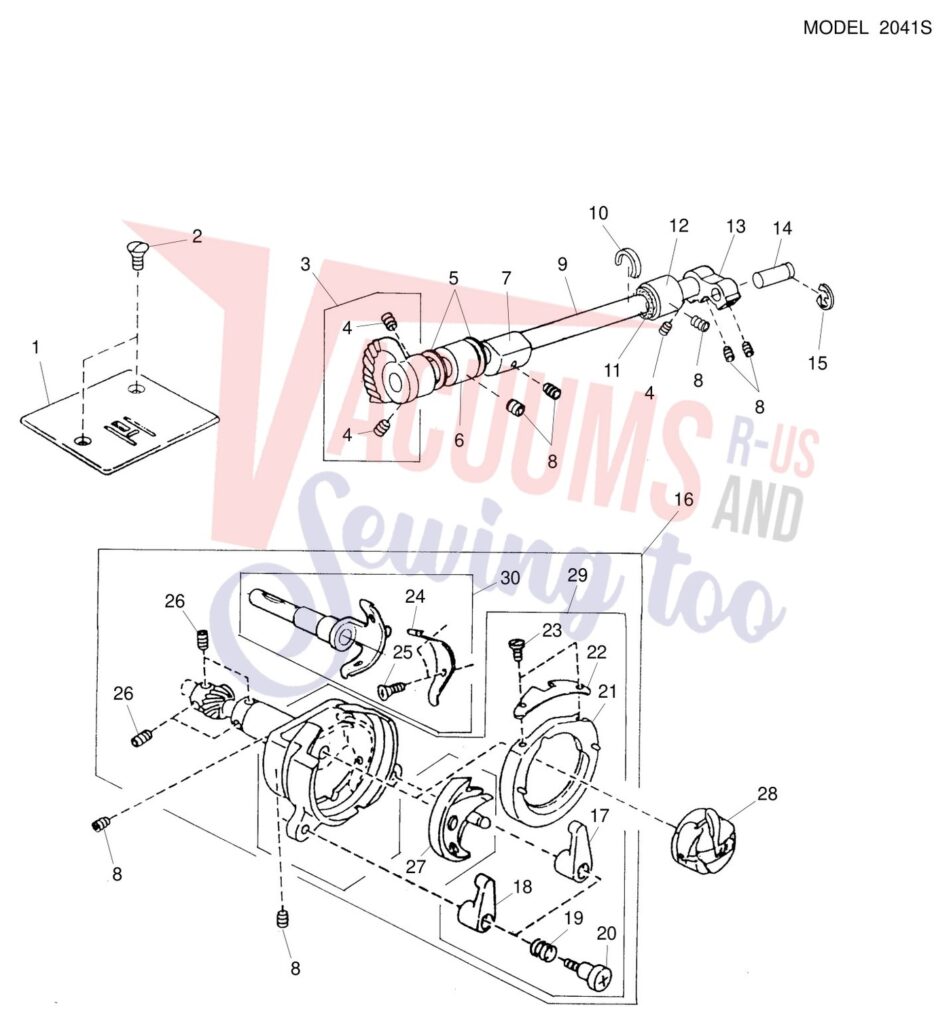Janome 2041S exploded schematic diagram (page 6)