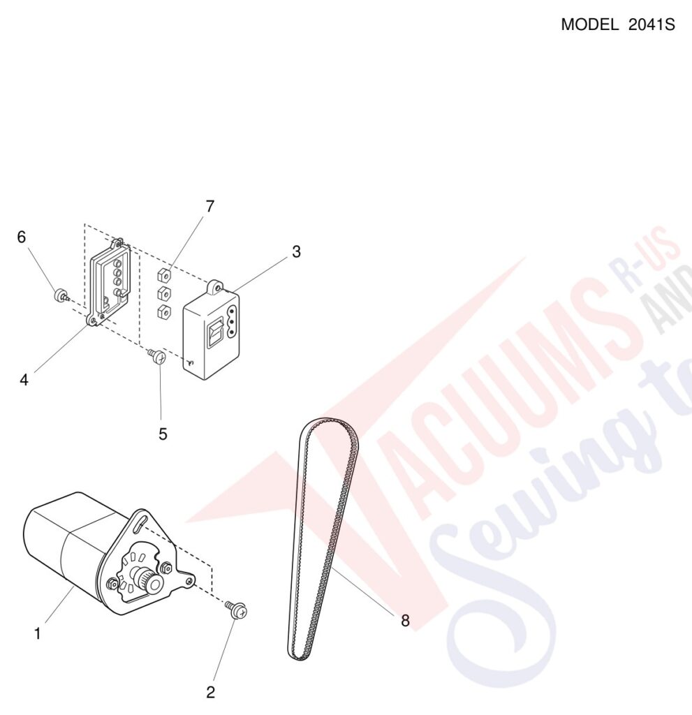 Janome 2041S exploded schematic diagram (page 8)