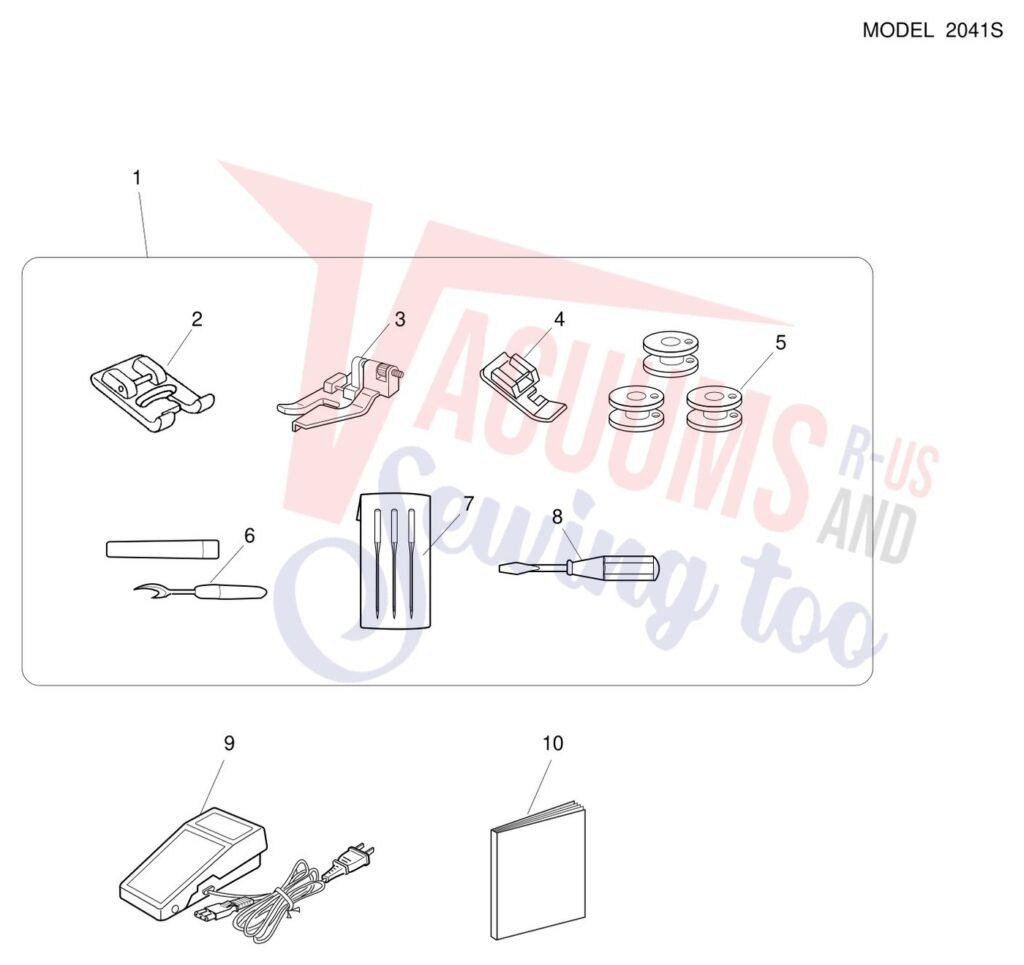 Janome 2041S exploded schematic diagram (page 9)
