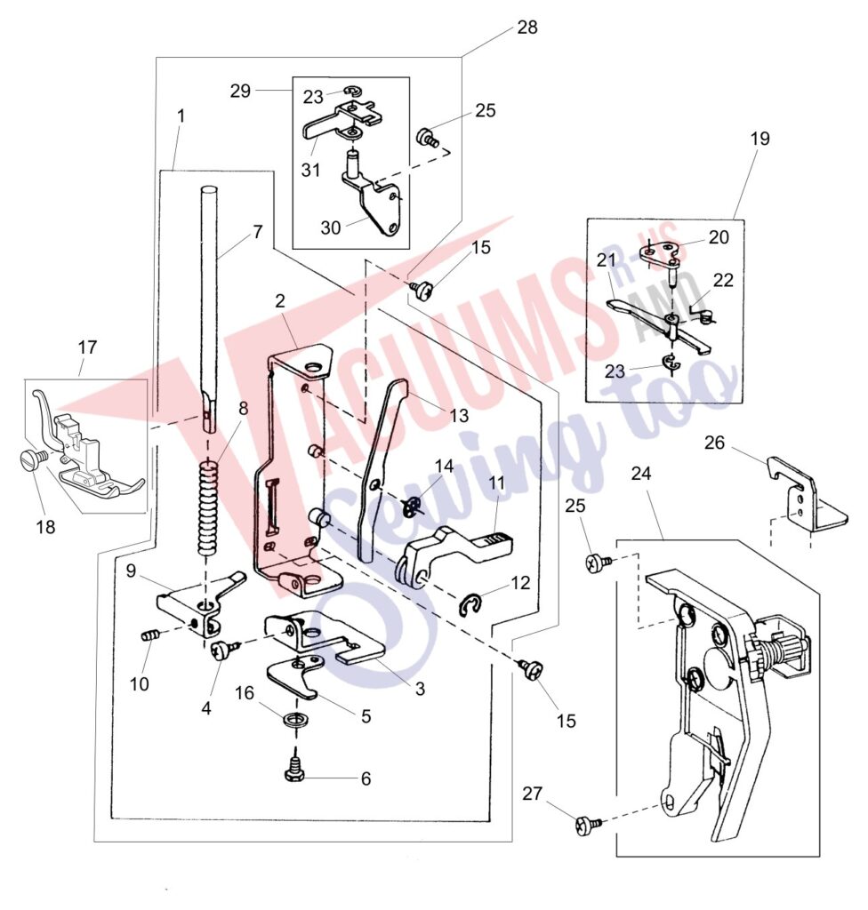 Janome 2041SX exploded schematic diagram (page 2)