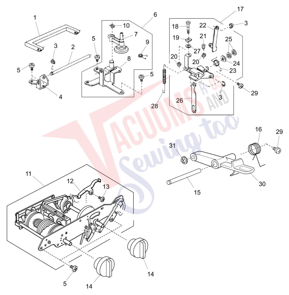 Janome 2041SX exploded schematic diagram (page 5)