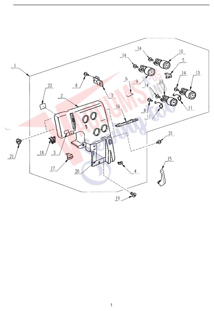 Janome 204D exploded schematic diagram (page 1)