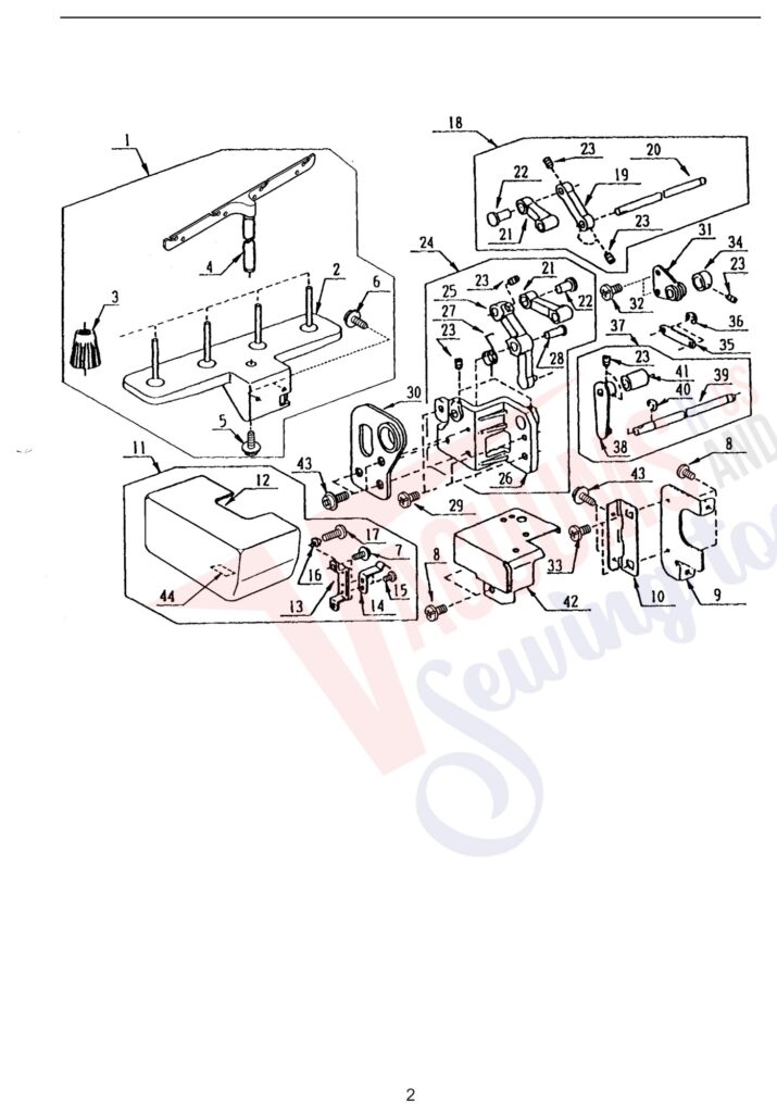 Janome 204D exploded schematic diagram (page 3)