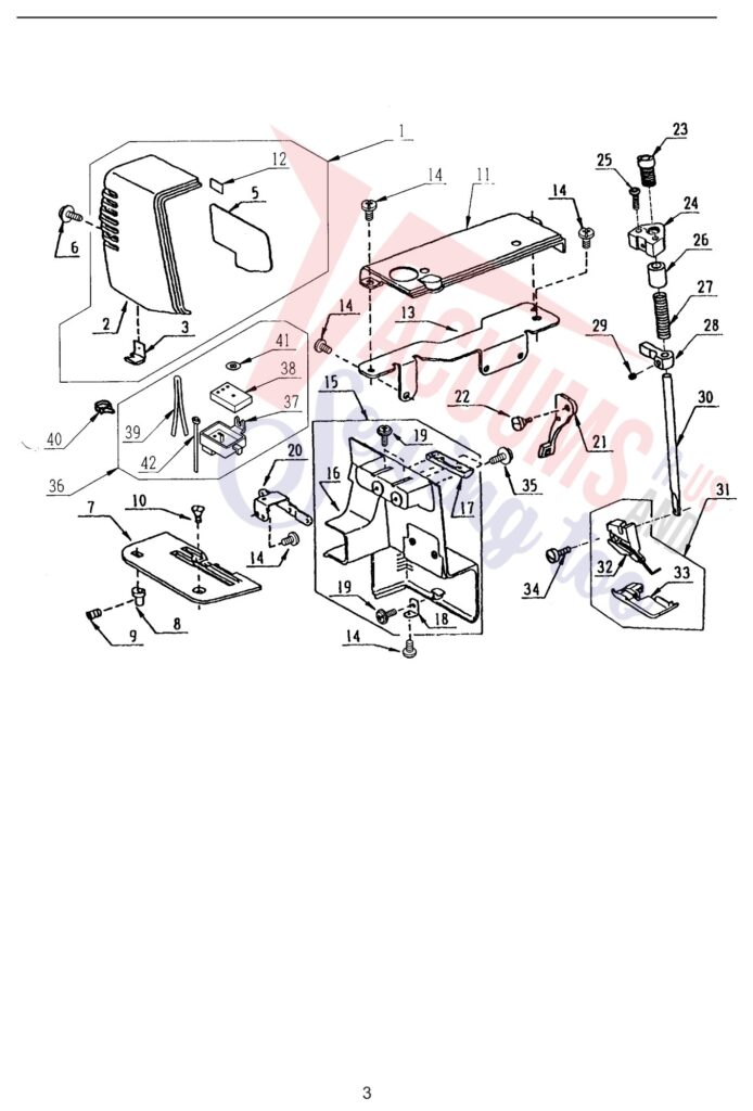 Janome 204D exploded schematic diagram (page 4)