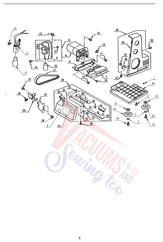 Janome 204D exploded schematic diagram (page 5)