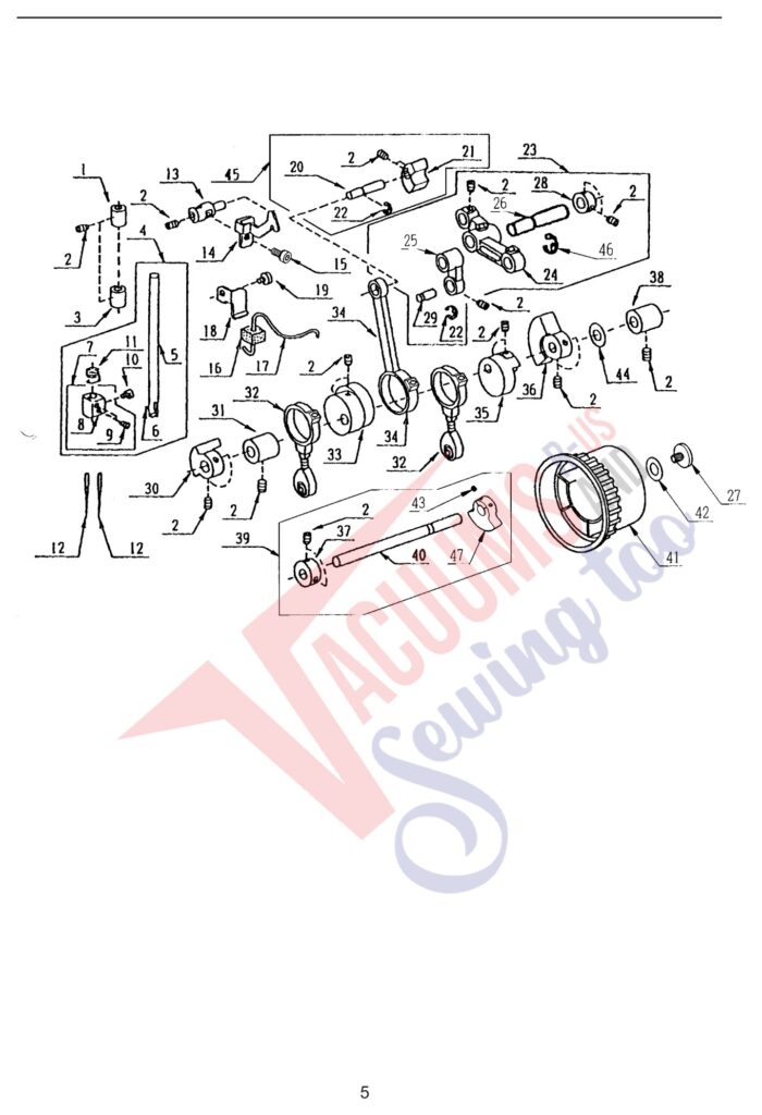 Janome 204D exploded schematic diagram (page 6)